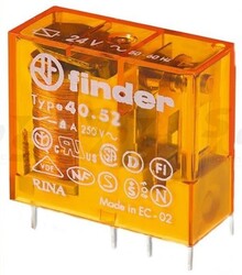40.52.8.230.0000 - 230VAC Çift Kontak Finder Röle - Finder