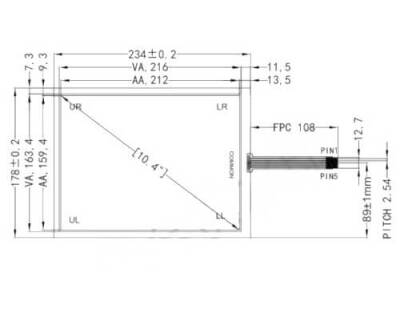 Dokunmatik Panel 10.4 inç 5 Telli Touch Panel (234x178) - 1