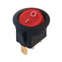 IC-131A Yuvarlak Işıklı Kırmızı Anahtar ON-OFF 3P (12 Volt) - Arkotek Elektronik
