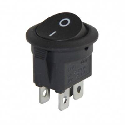 IC-133-2 YUVARLAK IŞIKSIZ ANAHTAR ON-OFF 2P YAYLI SİYAH - 1